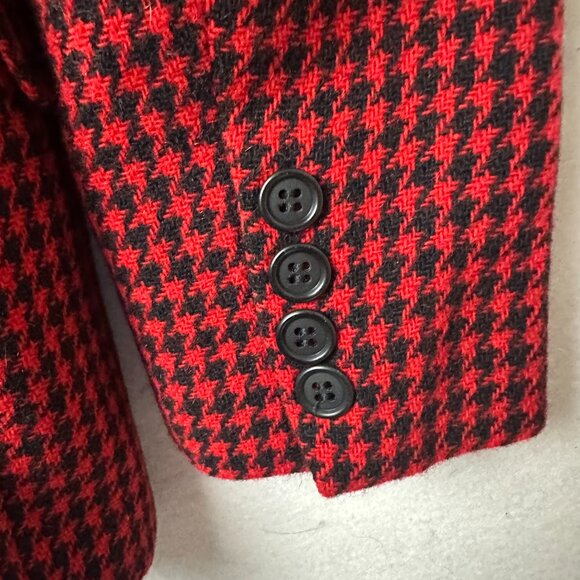 Limited Blazer Jacket sz S red black herringbone Wool Mohair blend career - Picture 5 of 5